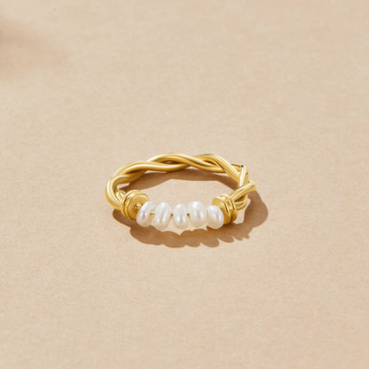 Lustrous Nacre Braid Ring – FIORENE