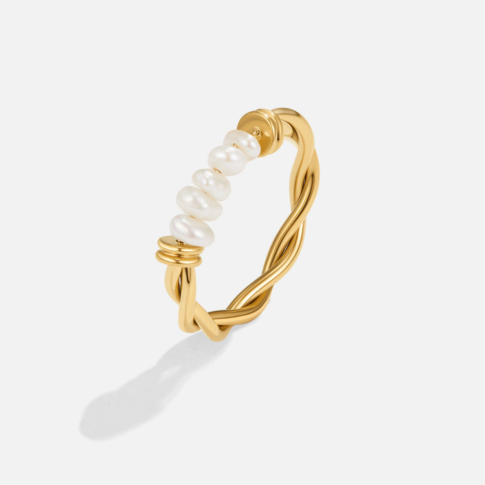 Lustrous Nacre Braid Ring – FIORENE