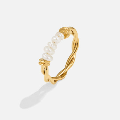 Lustrous Nacre Braid Ring – FIORENE