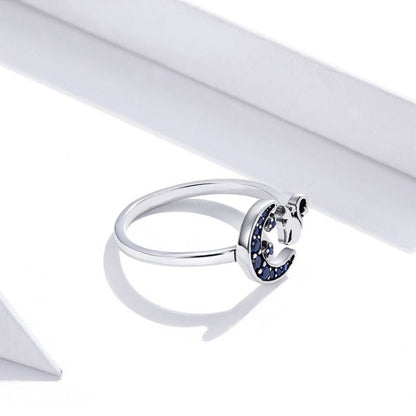 Midnight Cat Moon Ring – FIORENE