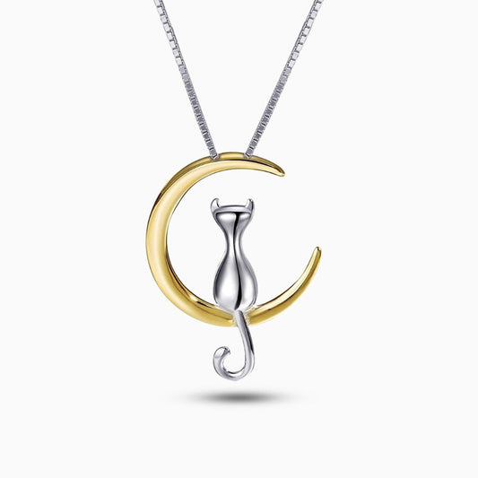 Lunaris Cat Moon Pendant – FIORENE