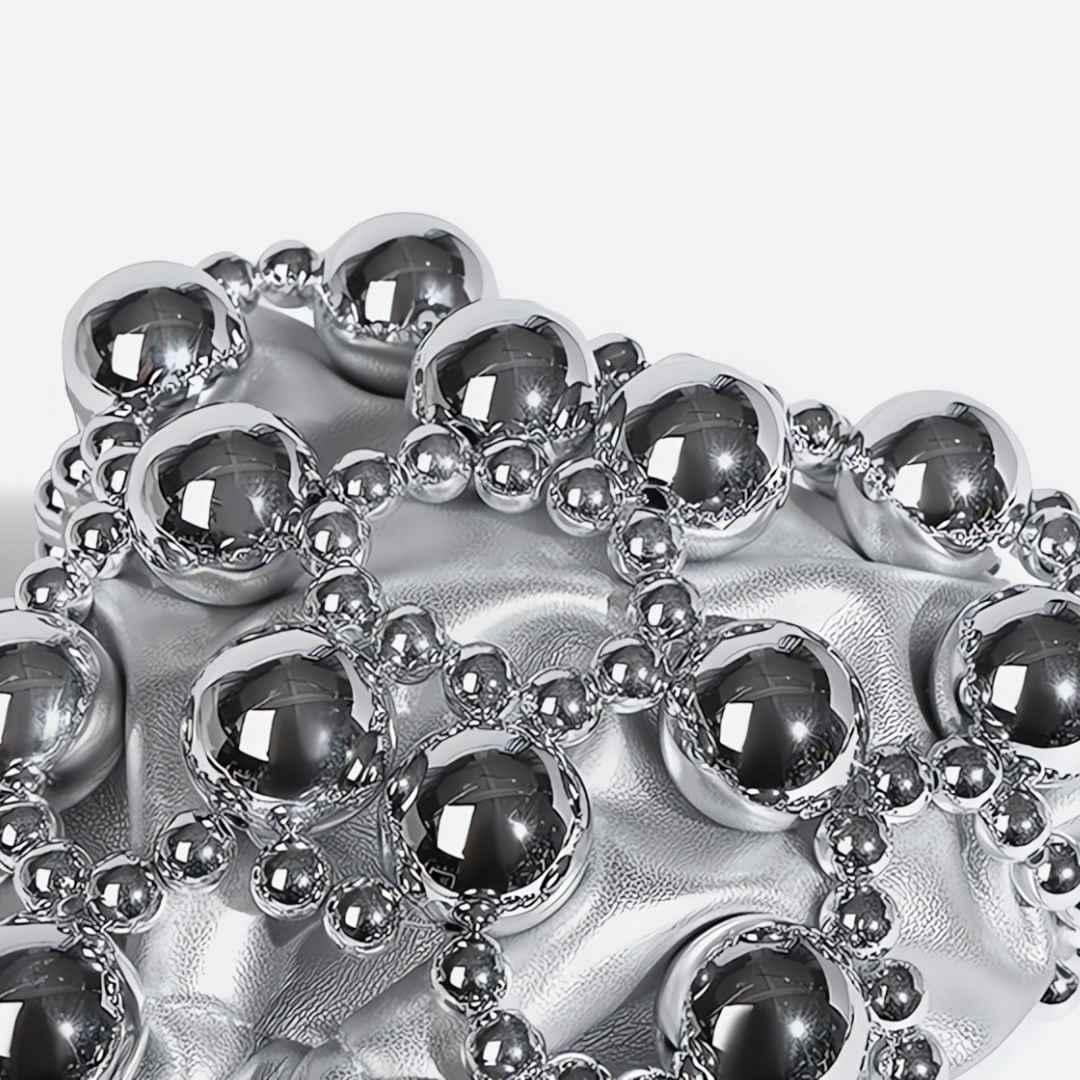 Silver Orb Beaded Handbag - FIORENE