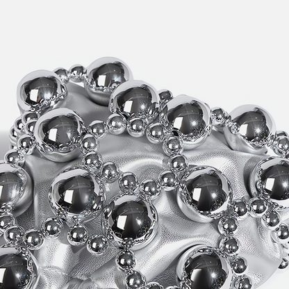 Silver Orb Beaded Handbag - FIORENE