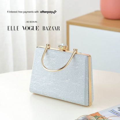 Golden Sparkle Diamond Handle Clutch - FIORENE