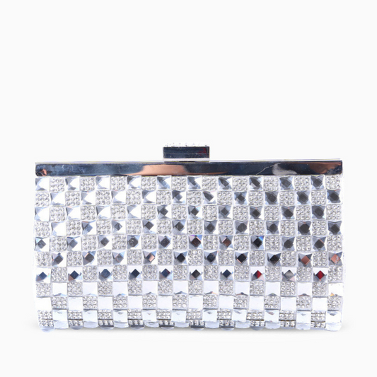 Silver Mosaic Radiance Clutch – FIORENE