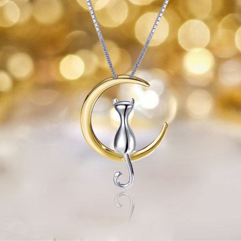 Lunaris Cat Moon Pendant – FIORENE