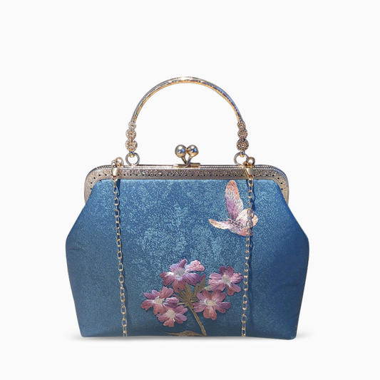 Embroidered Blossom Frame Clutch – FIORENE