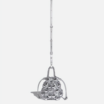 Silver Orb Beaded Handbag - FIORENE
