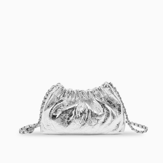 Silver Gleam Chain Clutch – FIORENE