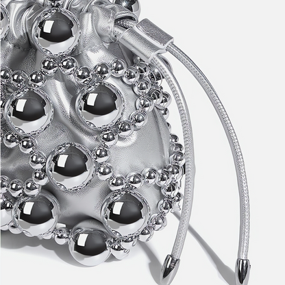 Silver Orb Beaded Handbag - FIORENE