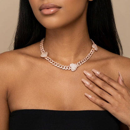 Golden Heart Diamond Chain Necklace - FIORENE