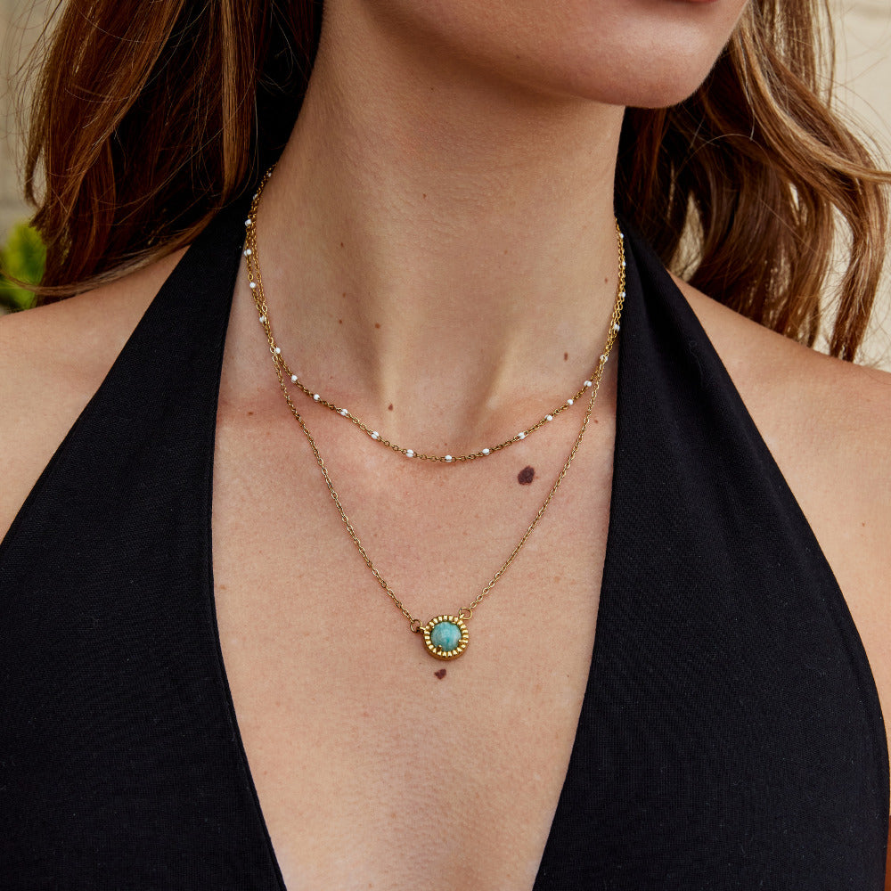 Amazonite Gilded Shore Necklace – FIORENE