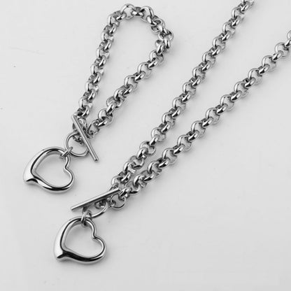 Audace Heart Chain Necklace Set – FIORENE