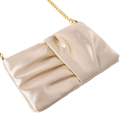 Champagne Silk Drape Clutch – FIORENE