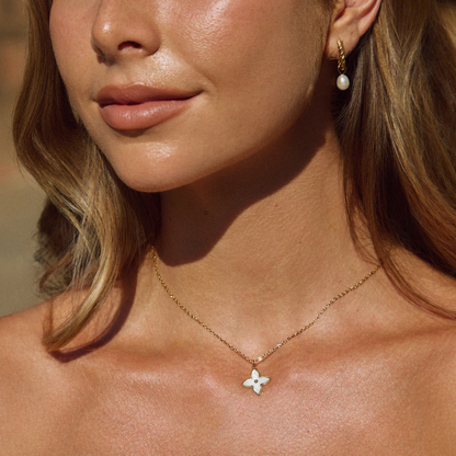 Lustrous Petal Charm Necklace – FIORENE
