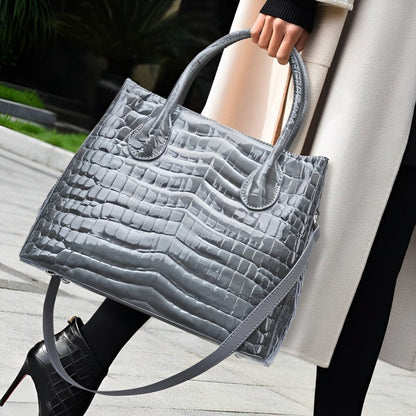 Slate Croco Luxe Tote Bag – FIORENE
