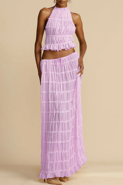 Isla Vintage Tiered Maxi Skirt Set