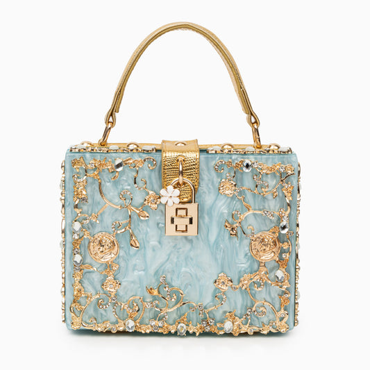 Aqua Baroque Bloom Handbag – FIORENE