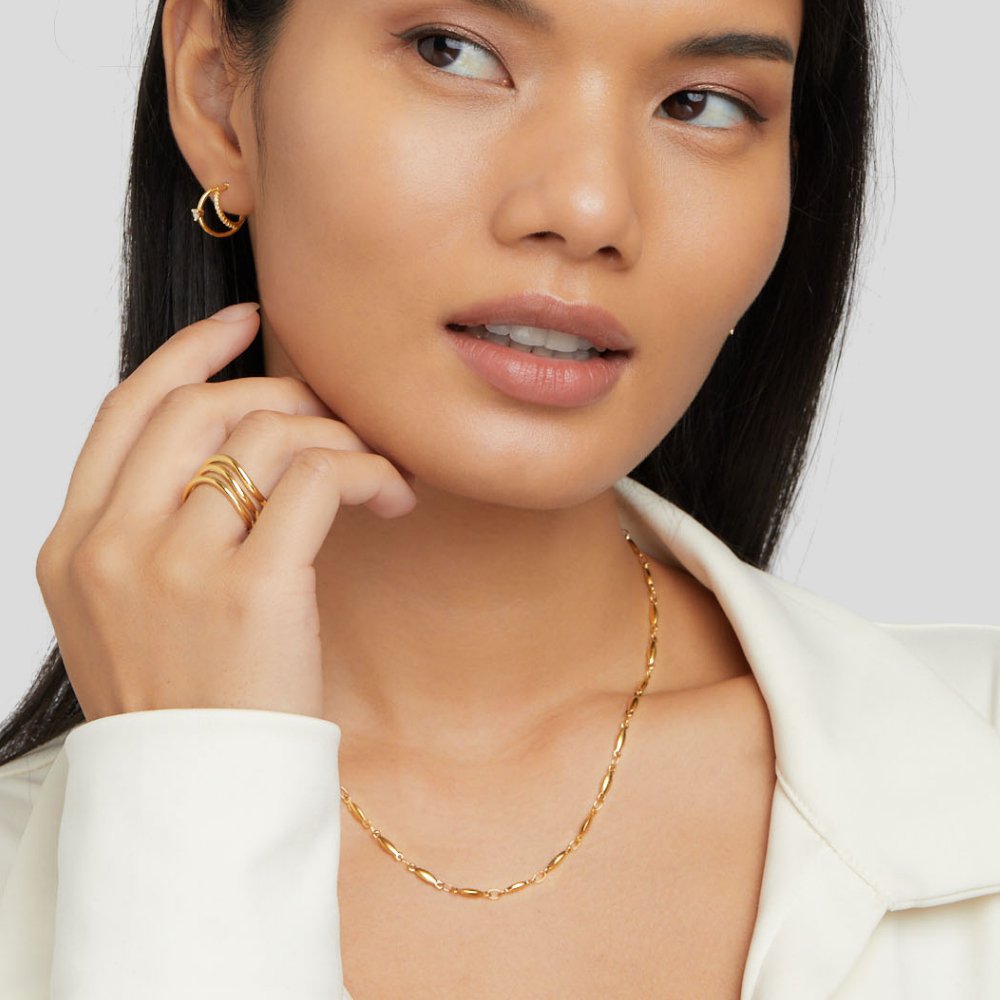 Gilded Marquise-Link Necklace – FIORENE