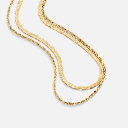 Dual-Strand Golden Twisted Mesh Chain – FIORENE