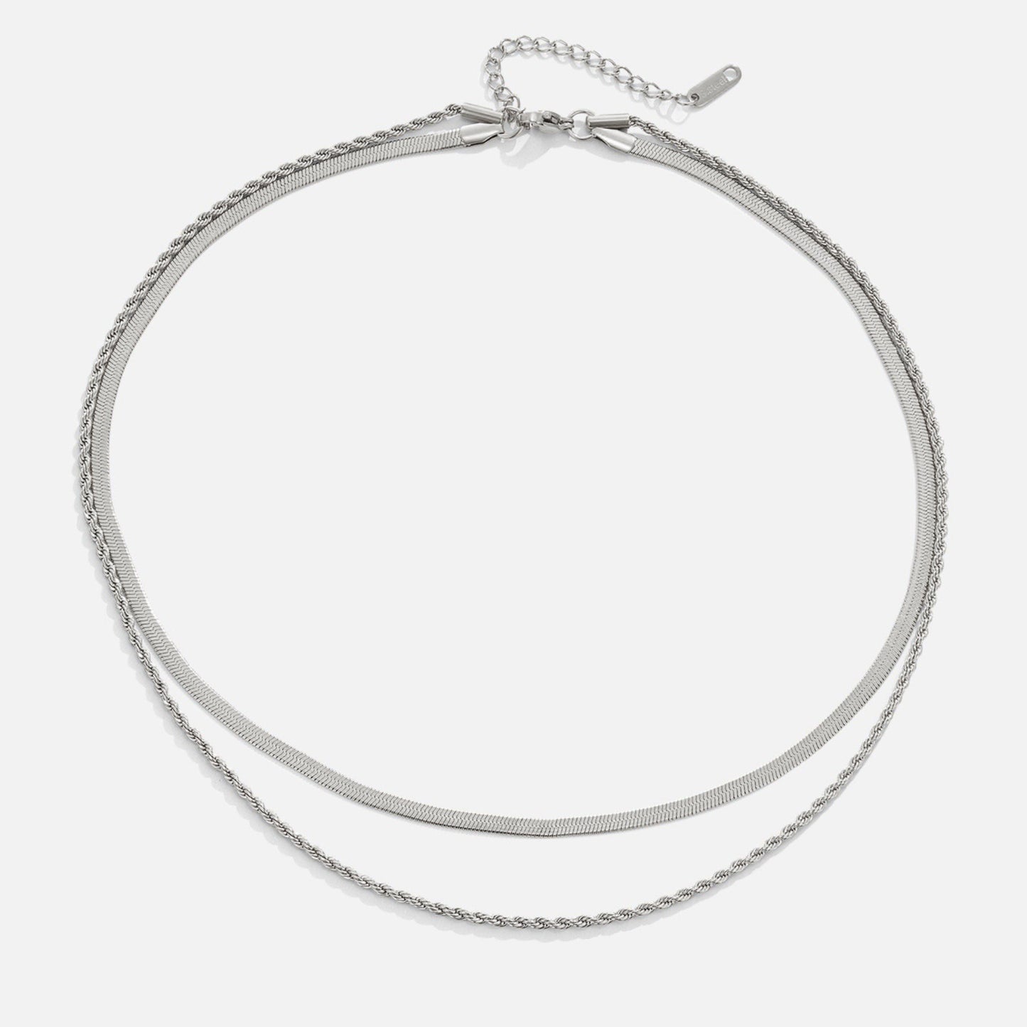 Silver Dual-Chain Necklace – FIORENE