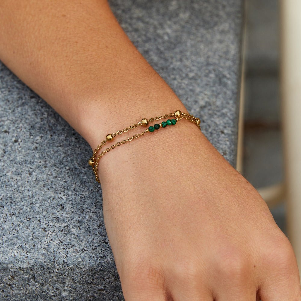 Emerald Sphere Triple Bracelet – FIORENE