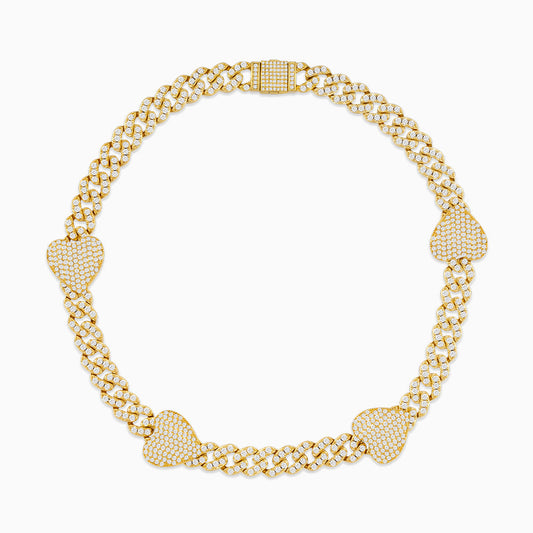 Golden Heart Diamond Chain Necklace - FIORENE