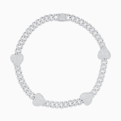 Golden Heart Diamond Chain Necklace - FIORENE