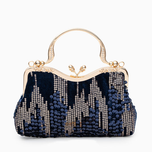 Midnight Sequin Flame Clutch – FIORENE