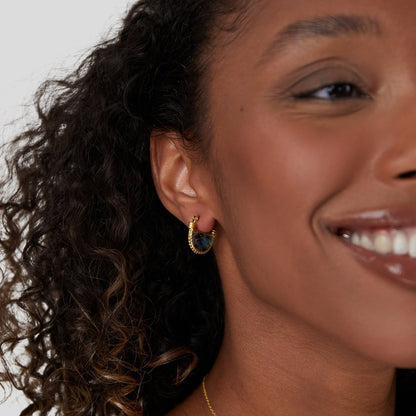 Minimalist Shimmering Shell Inlay Earrings – FIORENE