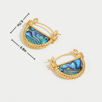 Minimalist Shimmering Shell Inlay Earrings – FIORENE