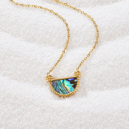 Minimalist Shimmering Shell Inlay Earrings – FIORENE