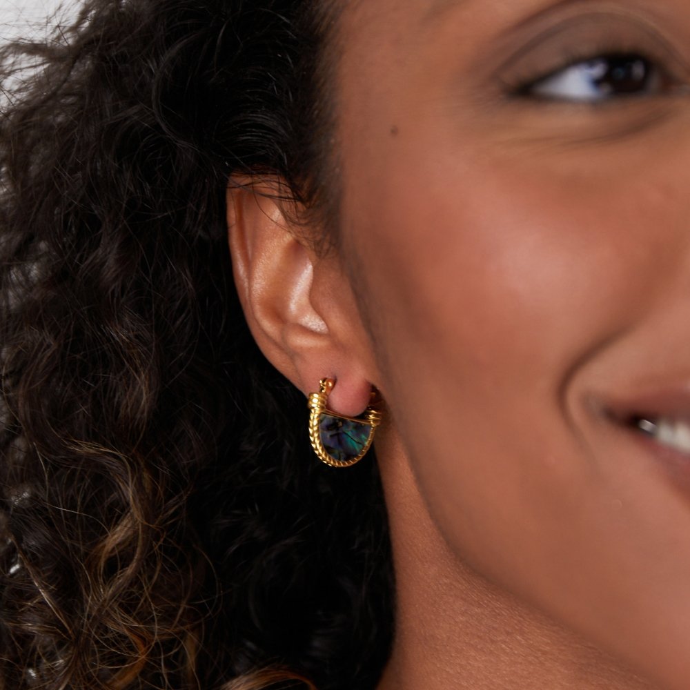 Minimalist Shimmering Shell Inlay Earrings – FIORENE