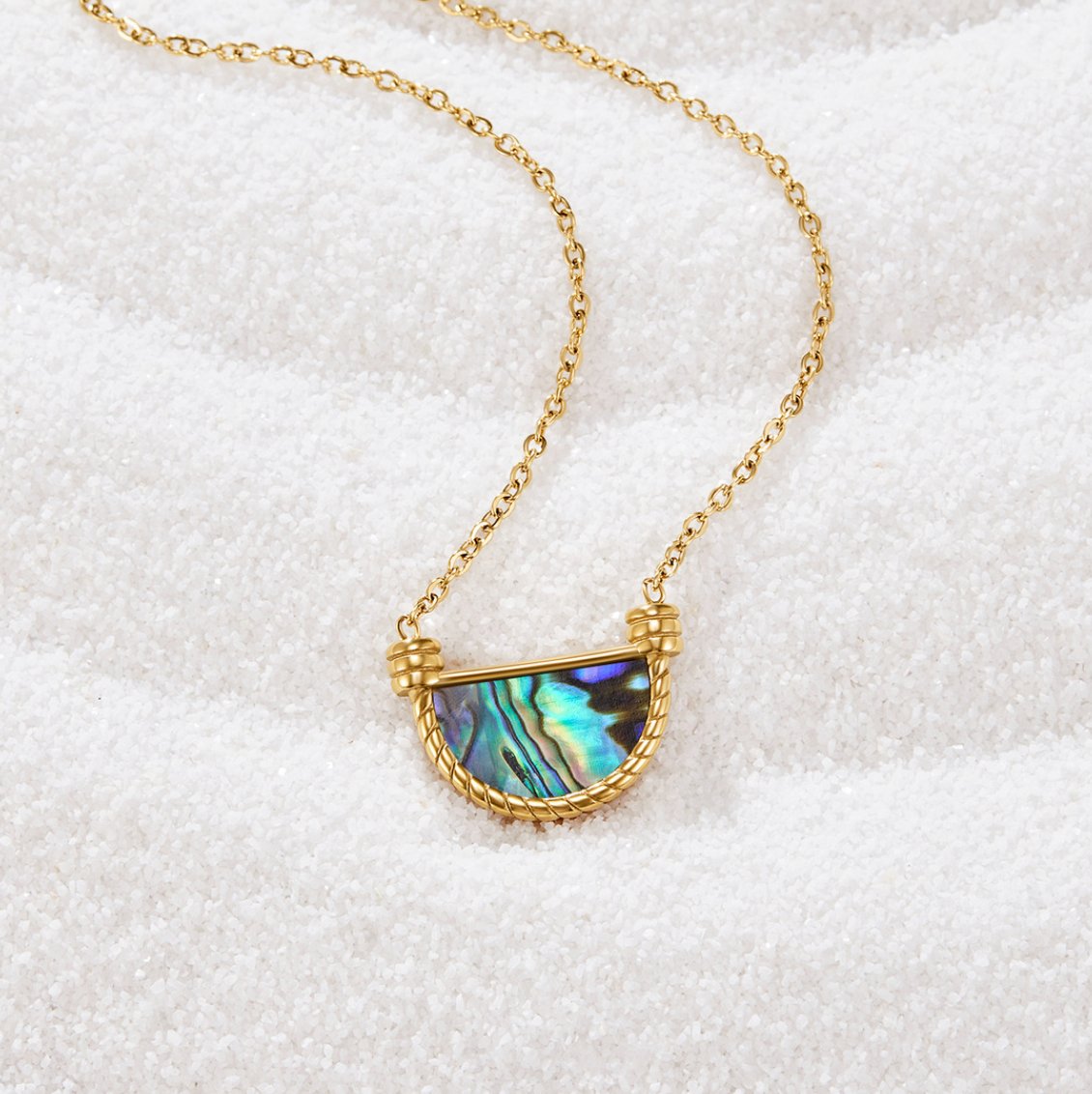 Abalone Crescent Necklace – FIORENE