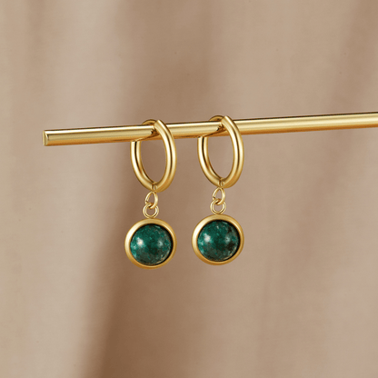 Radiant Emerald Stone Drop Earrings – FIORENE
