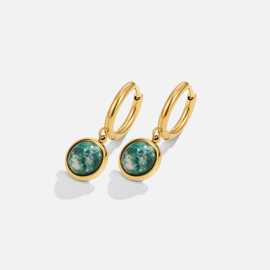 Radiant Emerald Stone Drop Earrings – FIORENE