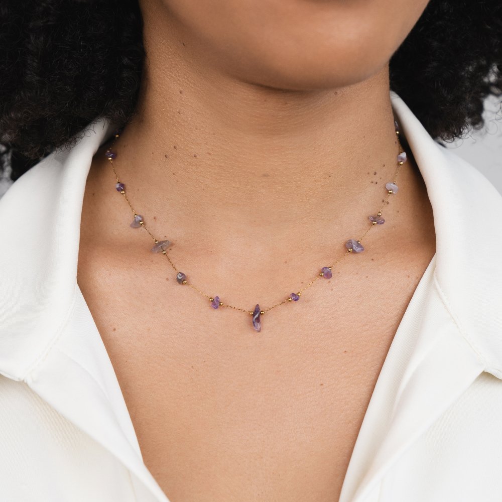 Raw Amethyst Necklace – FIORENE