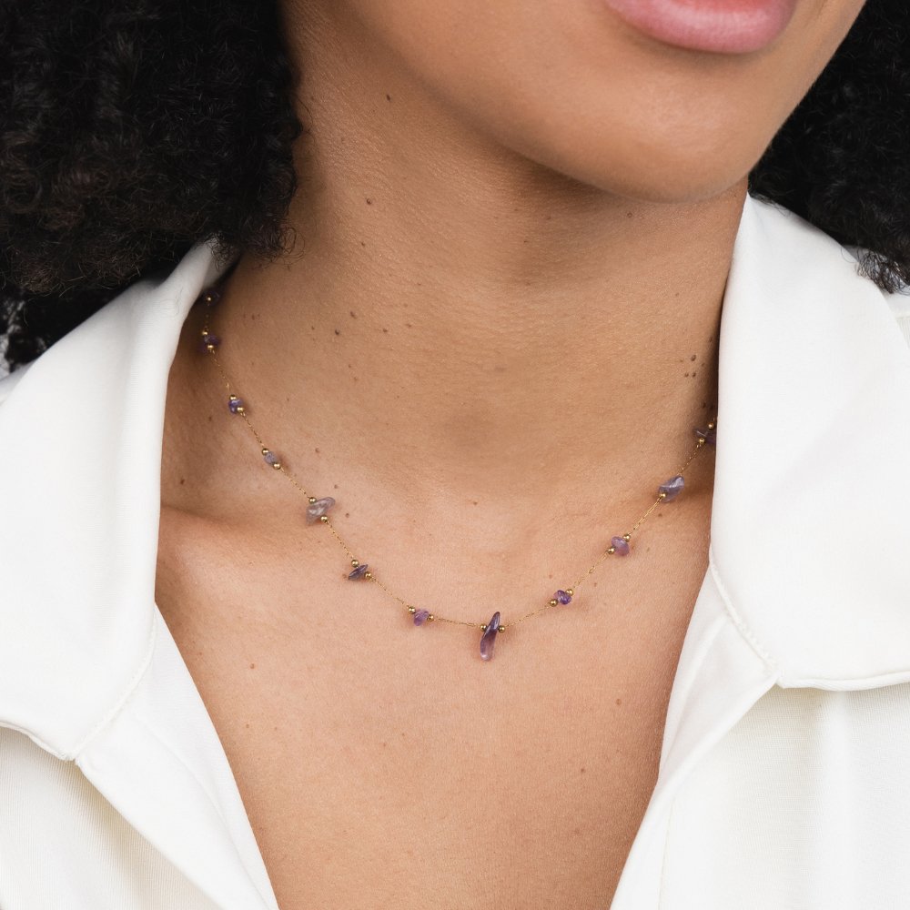 Raw Amethyst Necklace – FIORENE