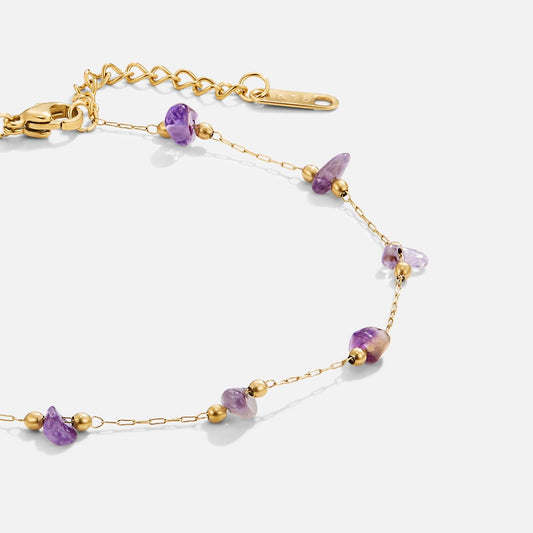 Gilded Amethyst Fragment Anklet – FIORENE