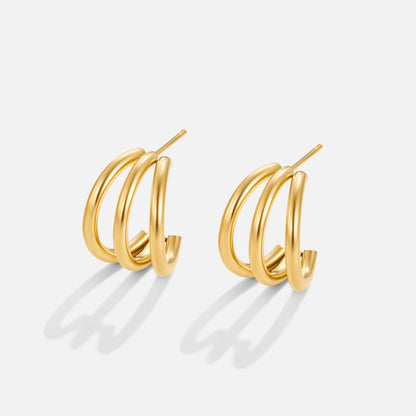 Iconic Golden Satin Tiered C-Hoops – FIORENE