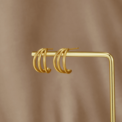 Iconic Golden Satin Tiered C-Hoops – FIORENE