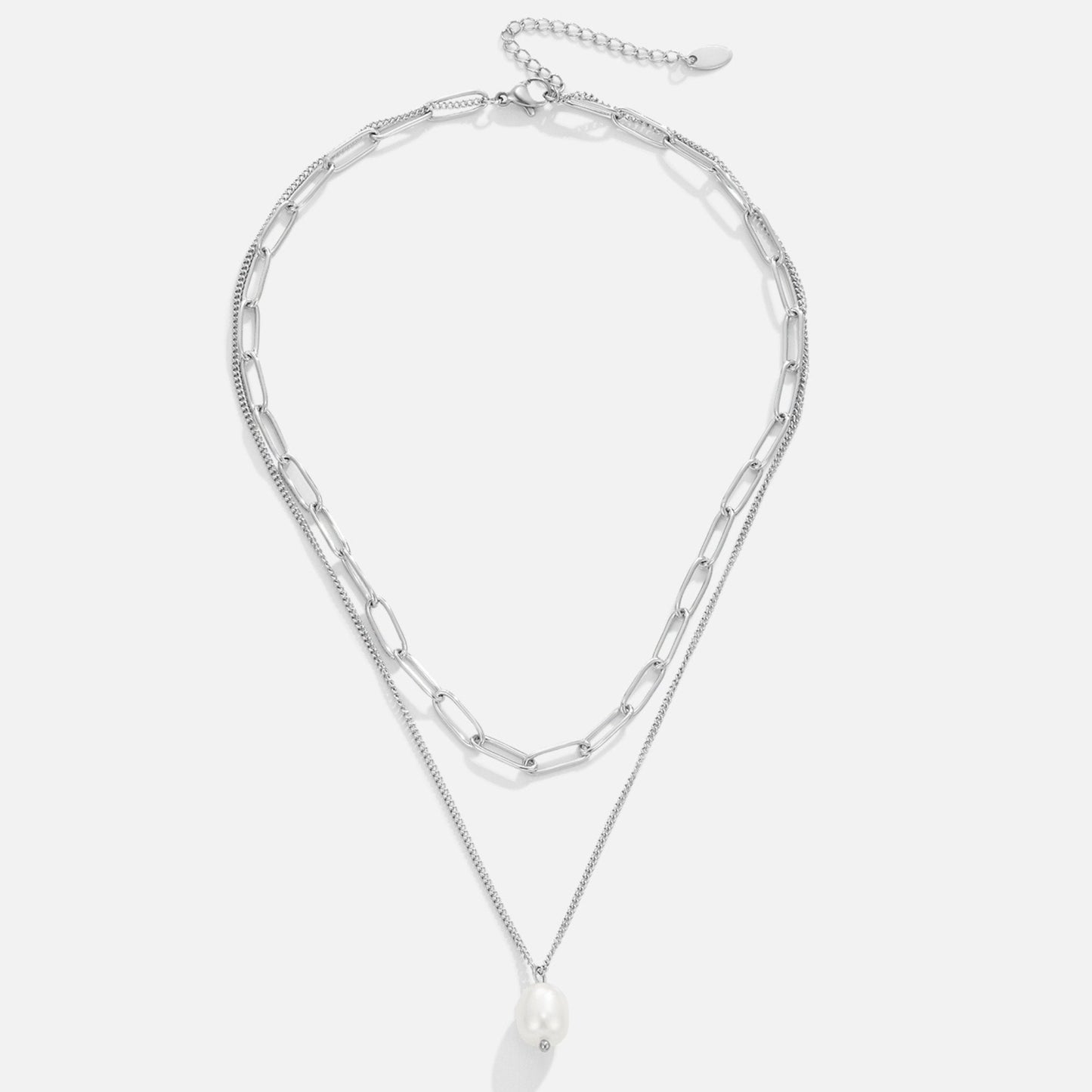 Paperclip Chain with Pearl Charm – FIORENE