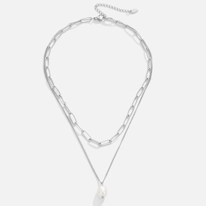 Paperclip Chain with Pearl Charm – FIORENE