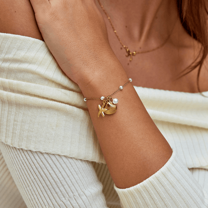 Golden Ocean Breeze Pearl Bracelet – FIORENE