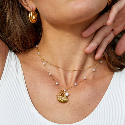 Seashell & Star Pearl Necklace – FIORENE