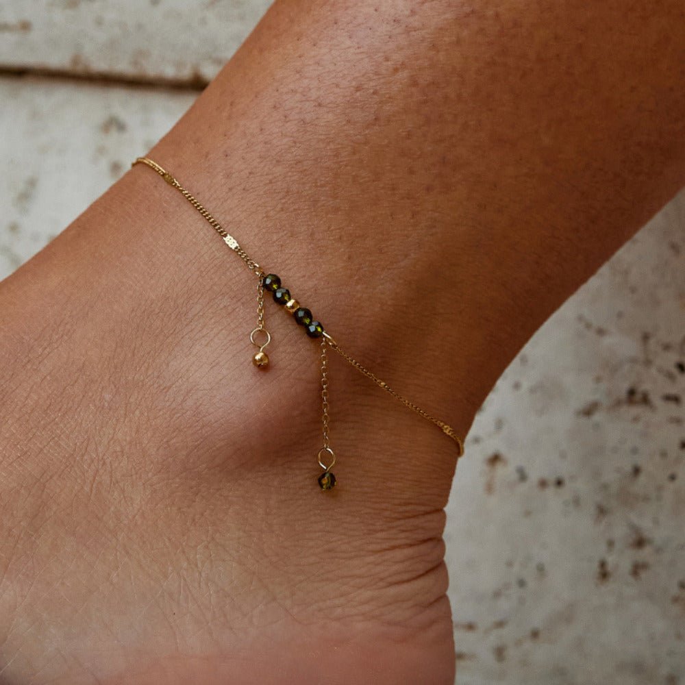 Stellar Moss Crystal Anklet – FIORENE