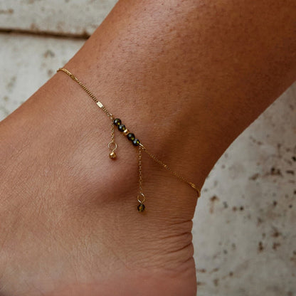 Stellar Moss Crystal Anklet – FIORENE