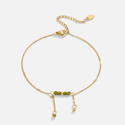 Stellar Moss Crystal Anklet – FIORENE