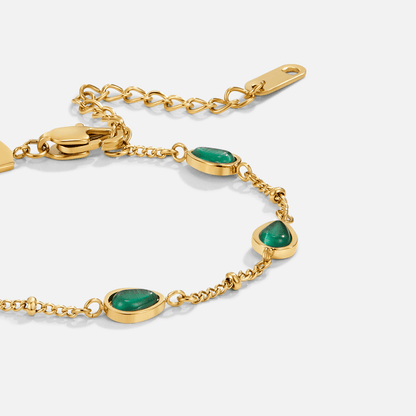 Emerald Teardrop Gilded Bracelet – FIORENE