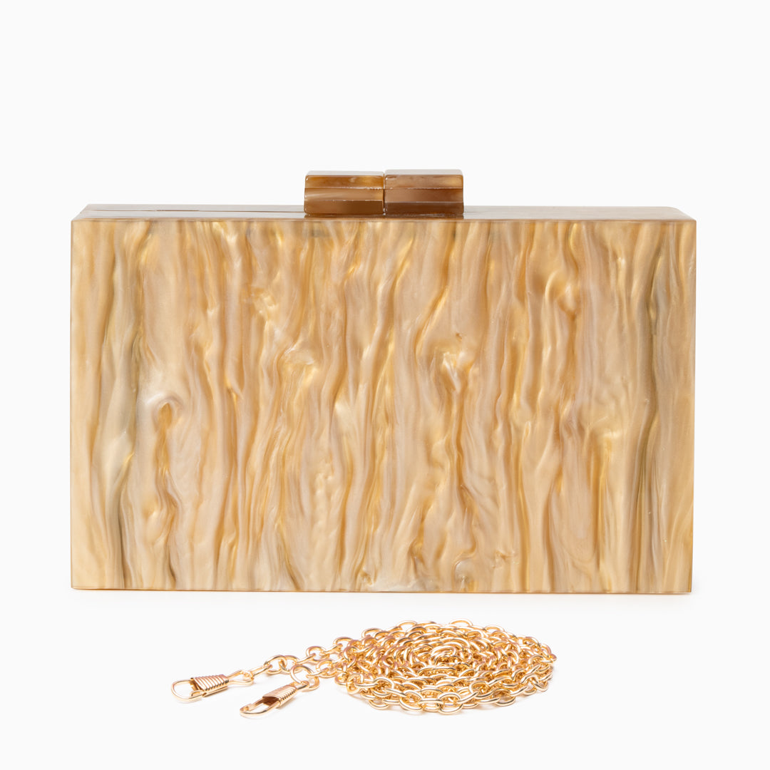 Caramel Veil Box Clutch – FIORENE